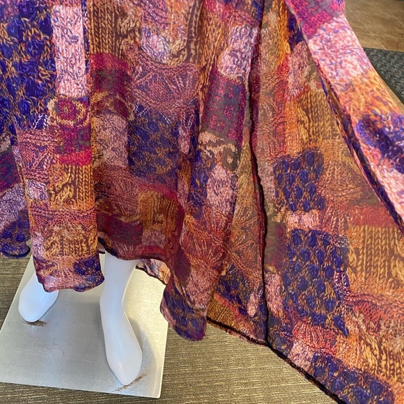 Multicolored print chiffon dress size medium custom made - Picture 6 of 10